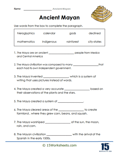 Ancient Mayan Sentences