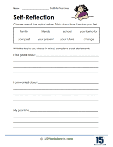 Self Reflection Worksheets - 15 Worksheets.com