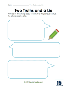 Two Truths and a Lie Worksheets 15 Worksheets com Two Truths and a Lie Worksheets 15 Worksheets com