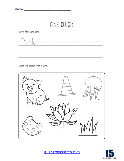 Handwriting and Objects Worksheet