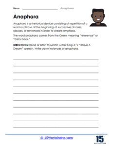 Anaphora Worksheets - 15 Worksheets.com