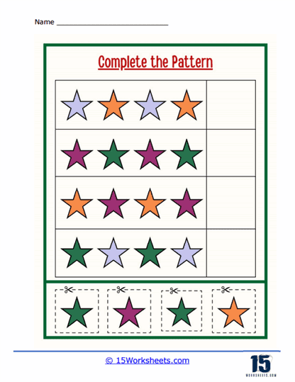 Finish the Star Pattern Worksheet