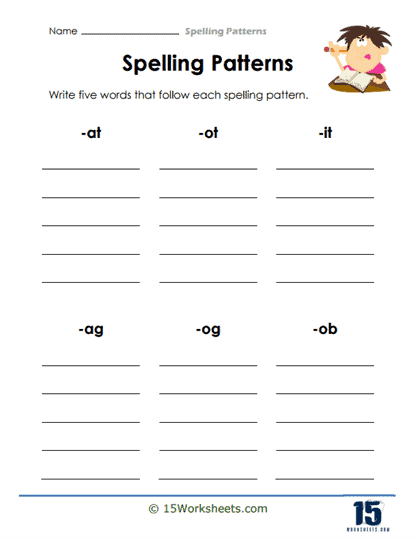 Five Words Worksheet