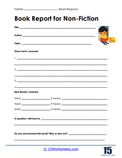 Book Report Worksheets