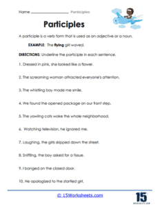 First Party Verb Participles Worksheets - 15 Worksheets.com
