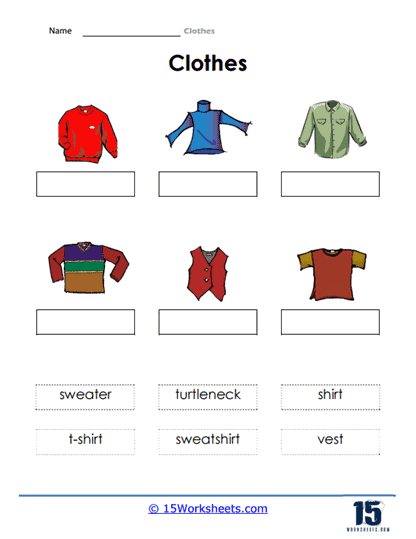 Clothes - vocabulary exerice worksheet