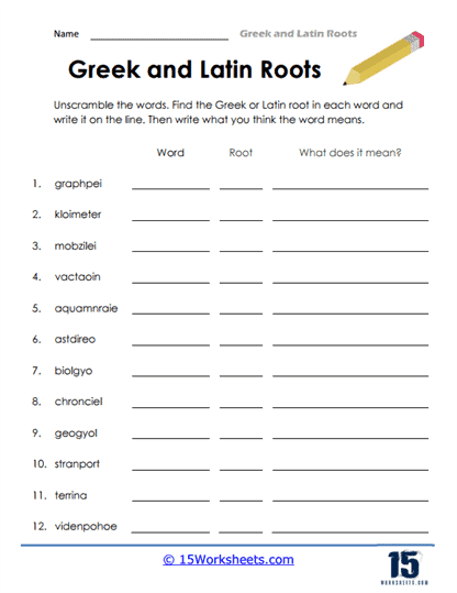 Greek and Latin Roots #3