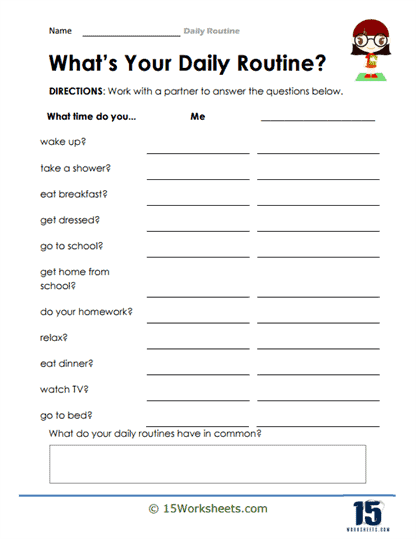 Daily Routine Worksheets 15