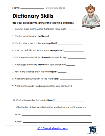 Dictionary Skills Worksheets 15 Worksheets com