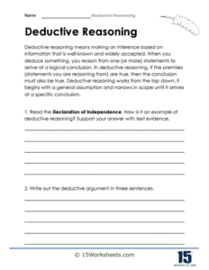 Deductive Reasoning Worksheets - 15 Worksheets.com