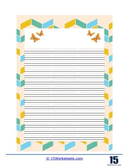 Decorated Lined Paper Printables for Kindergarten - 6th Grade | Lesson  Planet
