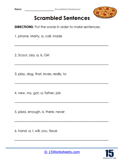 Word order exercises worksheet