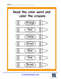 Color Words Worksheets - 15 Worksheets.com