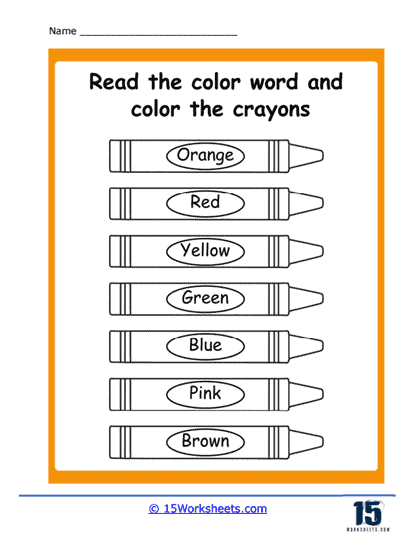 Color the Crayons Worksheet