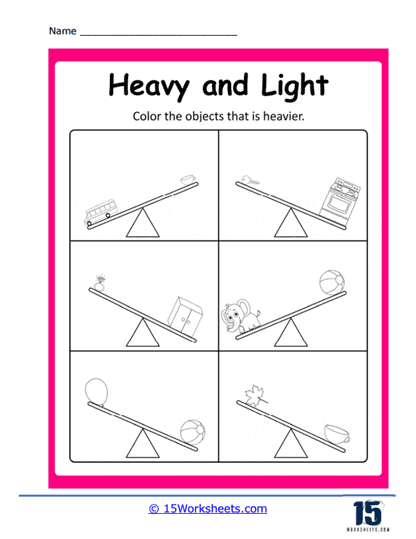 Compare on a Seesaw Worksheet