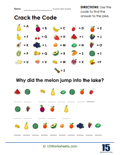 Melon Joke Code Worksheet
