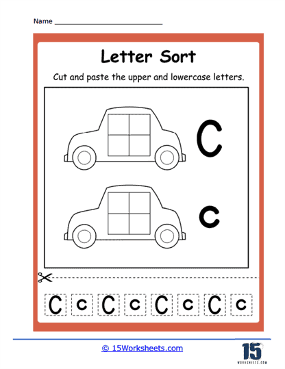 Cars and Paste Worksheet
