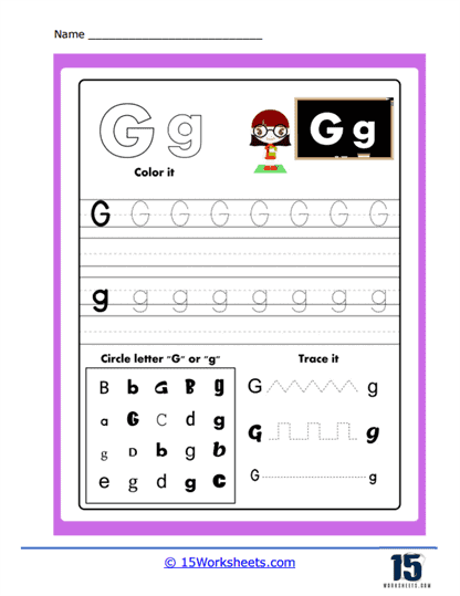 Color, Circle, and Trace It Worksheet