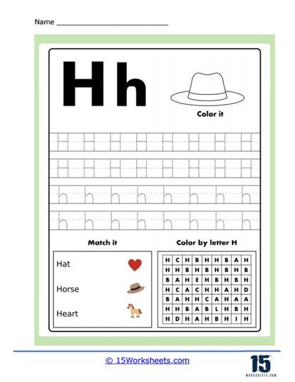 Color, Trace, and Match Worksheet