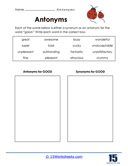 All Good Antonyms