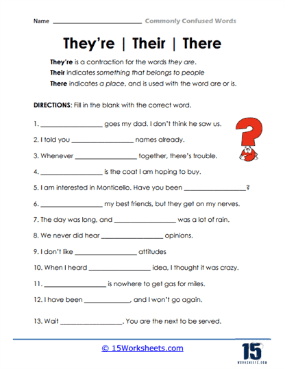 Commonly Confused Words Worksheets - 15 Worksheets.com