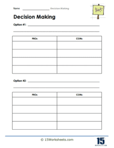 Decision Making Worksheets Worksheets Com