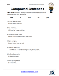 Compound Sentences Worksheets - 15 Worksheets.com