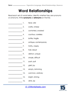 Nuances Worksheets - 15 Worksheets.com