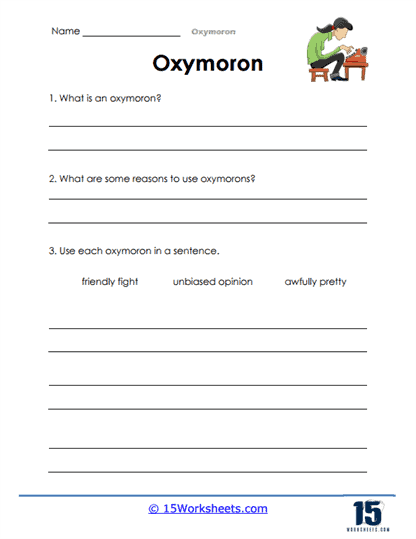 Oxymoron Concept Review Worksheet