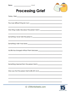 Grief Worksheets 15 Worksheets com