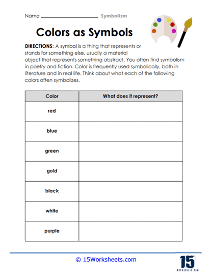 Colors As Symbols Worksheet