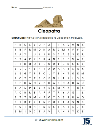 Cleopatra Word Search