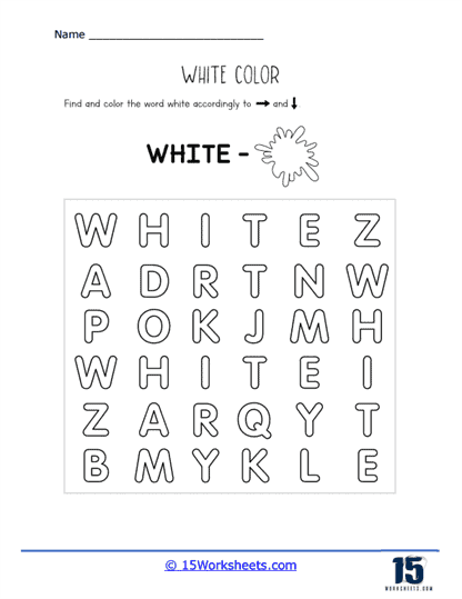 Color Word Find Worksheet