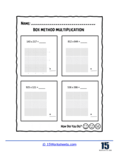Box Method Multiplication Worksheets - 15 Worksheets.com