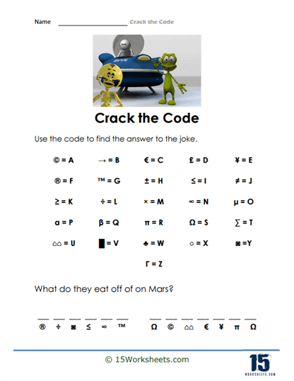 Crack the Code Worksheets