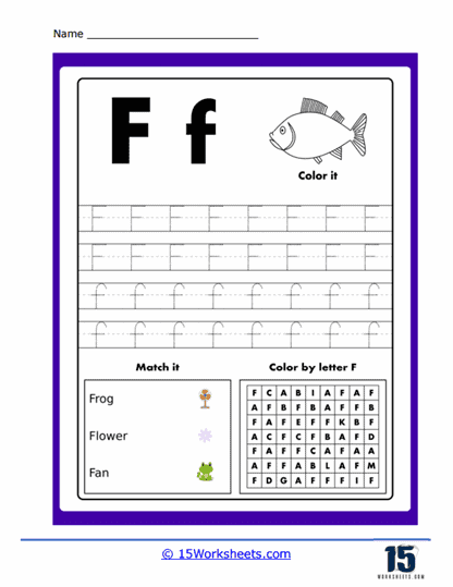 Trace, Match, Color Puzzle Worksheet
