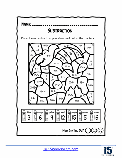 Subtraction Puzzle Worksheet