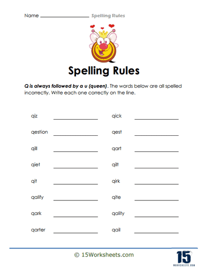 Spelling Rules Worksheets - 15 Worksheets.com
