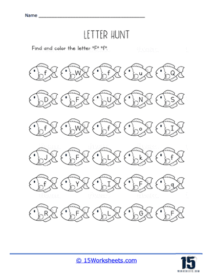 F is for Fish Worksheet