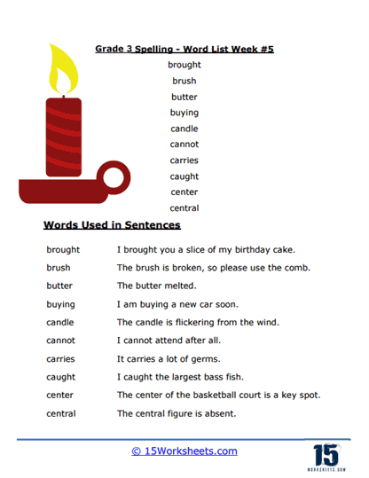 Week #5 Word List- B & C Words