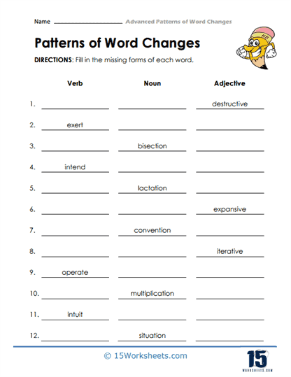 Patterns of Word Changes #5