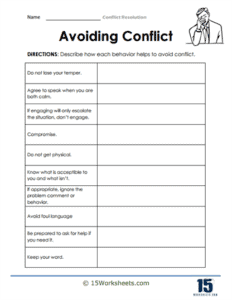 Conflict Resolution Worksheets 15 Worksheets com