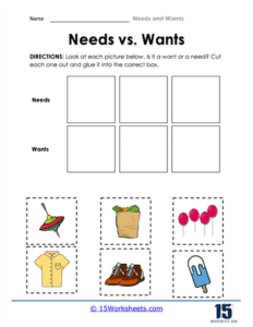 Needs and Wants Worksheets - 15 Worksheets.com