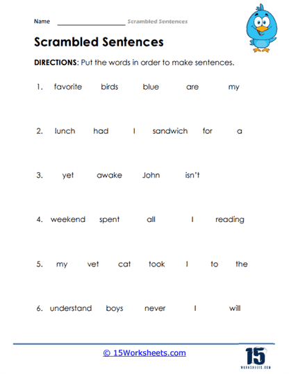 Scrambled Sentences #6