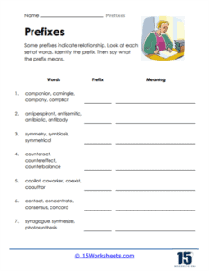 Prefixes Worksheets - 15 Worksheets.com