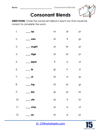 Consonant Blends Worksheets - 15 Worksheets.com