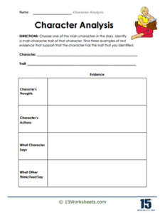 Character Analysis Worksheets - 15 Worksheets.com