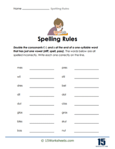 Spelling Rules Worksheets - 15 Worksheets.com