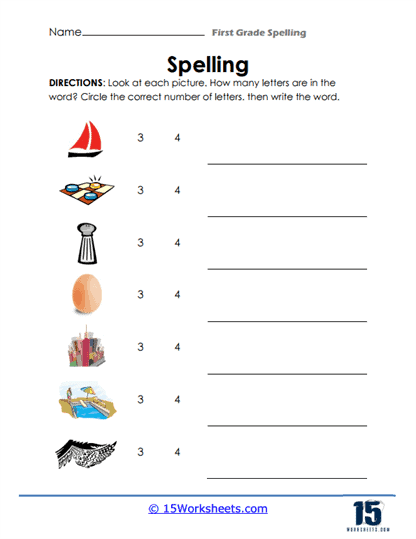 How Many Letters? Worksheet
