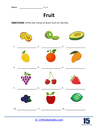 Fruit Worksheets
